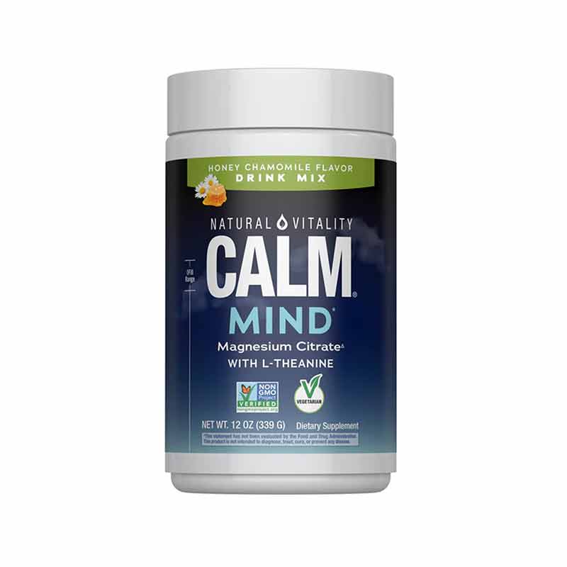 CALM Mind Magnesium + L-Theanine Powder Honey Chamomile, Natural